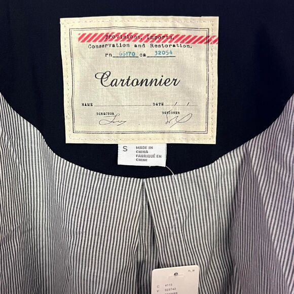 NWT Cartonnier Anthropologie Black Drape Waterfall Blazer (Size S) boho work - Picture 6 of 7